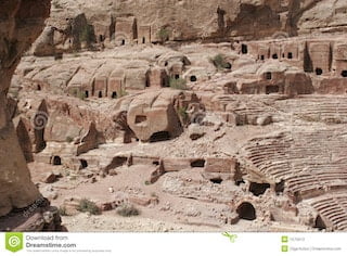 3. Ancient tombs Petra Jordan Middle East.