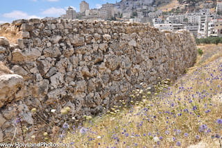 10. Twenty Seven Foot High Cyclopean Foundation for City Wall at Shechem—1600 B.C.