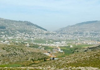 7. Shechem — in the valley between Mount Gerizim and Mount Ebal.