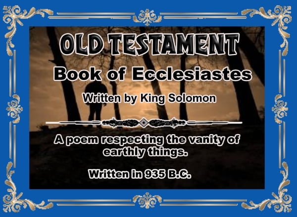 1. Book of Eccleciastes