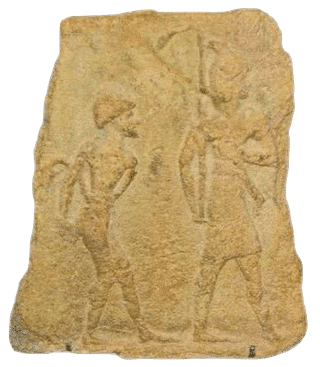 4 Soldier with prisoner. Period of the Amorite dynasties 2000 1595 B.C. From the region of Baghdad.