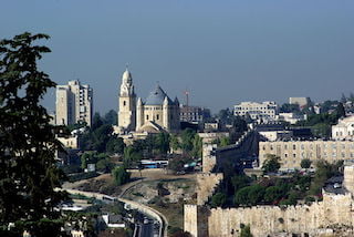 2 Jerusalem Dormitio church from the Mount of Olives.